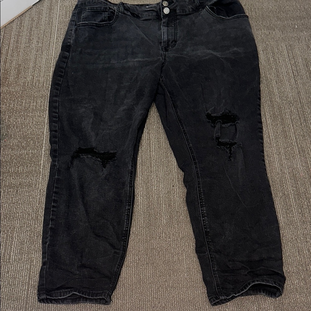Maurices Black Jegging Jeans with Vintage Distressing